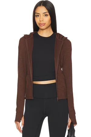 Beyond Yoga Heather Rib Morning Jog Hoodie in . Size M, S, XL, XS.