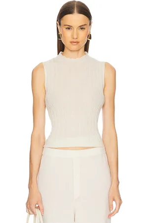 Guest In Residence Rib Mockneck Shell in . Size M, S.