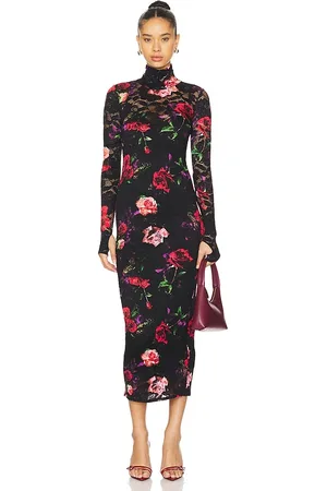 AFRM Shailene Lace Dress in Black,Red. Size XXL.