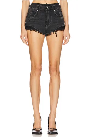 Alexander Wang Prestyled Cutoff Short With Silk Boxer in Charcoal,Black. Size 27, 28, 31.