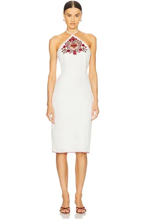 LOBA Maria Embroidered Dress in . Size M, S, XL, XS, XXS.