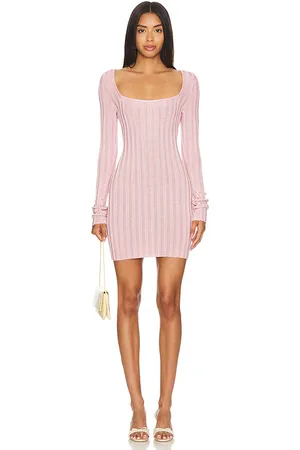 DANIELLE GUIZIO Slinky Rib Mini Dress in . Size S, XL, XXS.