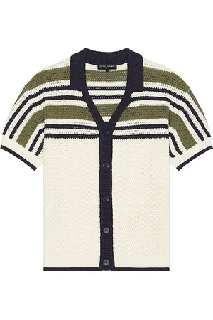 Central Park West Striped Short Sleeve Buttondown Shirt in . Size S.
