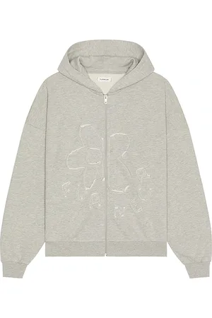 FLÂNEUR Blossom Patches Zip-Up Hoodie in . Size M, S, XL/1X.