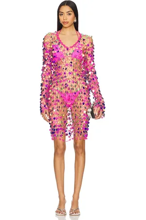 Milly Sequin Crochet Mini Pullover Dress in . Size XS/S.