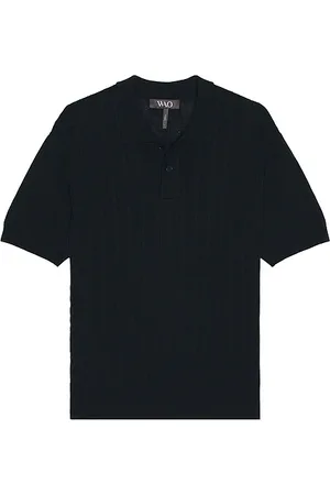 WAO Cable Knit Short Sleeve Polo in . Size M, S, XL/1X.