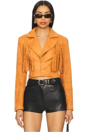 MORE TO COME Kiara Faux Suede Jacket in . Size M, S, XL, XS, XXS.