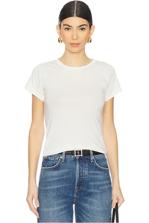 ÉTERNE Fitted Crewneck Short Sleeve Top in . Size M, XL, XS.