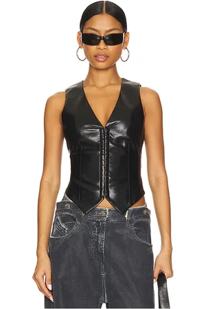 Camila Coelho Roz Faux Leather Vest in . Size M, S, XS, XXS.