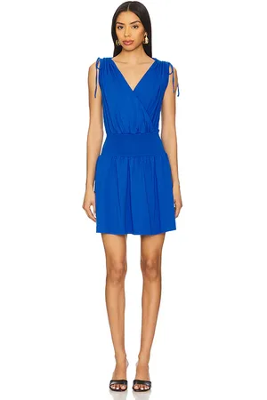 Bobi Surplice Smocked Waist Dress in . Size M, S, XL, XS.