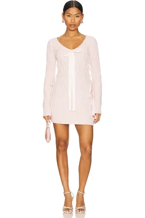 For Love & Lemons Chenille Cable Knit Mini Dress in . Size M, S, XL, XS.