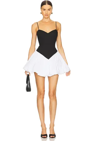 Bardot X REVOLVE Lissett Poplin Mini Dress in Black,White. Size 4, 6, 8.