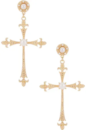 8 Other Reasons Grace Drop Cross Earrings in .