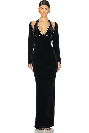 Rasario Crystal Embellished Maxi Dress in . Size 40/8.