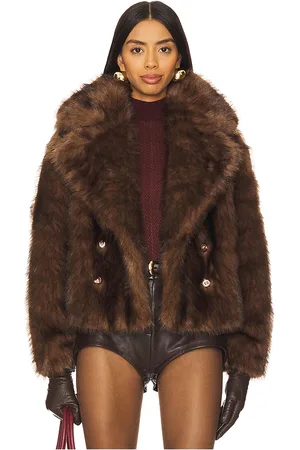 Adrienne Landau The Cornelia Faux Fur Peacoat in . Size S.