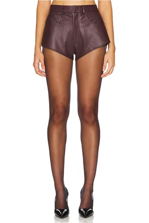 LAPOINTE Stretch Faux Leather Mini Short in . Size 8.
