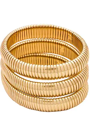 Ettika Flex Snake Chain Stretch Bracelet Set in .