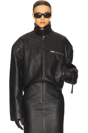 Helsa The Leather Oversized Moto Jacket in . Size XL.