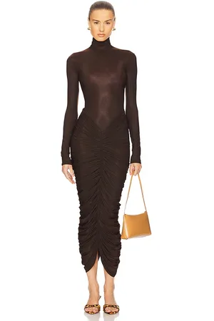 Helsa The Super Sheer Ruched Dress in . Size M, S, XL, XS, XXS.