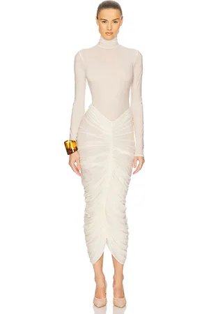 Helsa The Super Sheer Ruched Dress in . Size M, S, XL, XS, XXS.