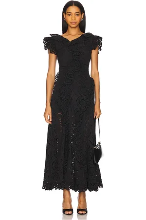 AKNVAS Charli Cotton Eyelet Midi Dress in . Size 10, 2, 4, 6.