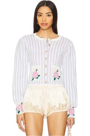 For Love & Lemons Edie Jacquard Knit Cardigan in . Size L, S, XS.