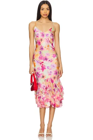 Le Superbe Frida Slip Dress in Pink, Orange. Size M, S, XS.