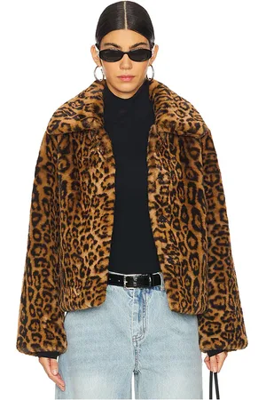 Apparis Elis Leopard Short Coat in . Size S, XS.