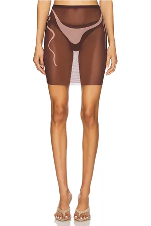 DI PETSA Tan Lines Mesh Mini Skirt in . Size S, XS.