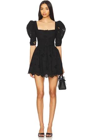 For Love & Lemons Daisy Eyelet Belted Mini Dress in . Size S, XL, XS.