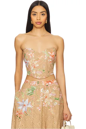 HEMANT AND NANDITA X Revolve Corset Top in Tan,Neutral. Size M, S, XL, XS.