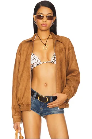 MORE TO COME Bella Faux Suede Fringe Jacket in . Size M, S, XL, XS, XXS.