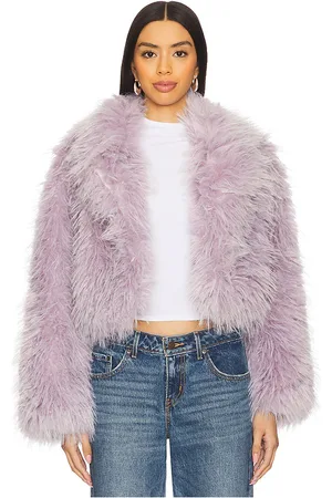 Adrienne Landau Cropped Mongolian Jacket in . Size S.