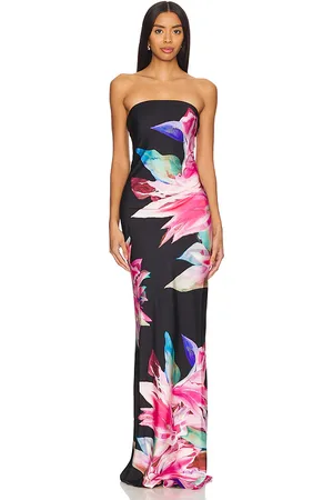 ROCOCO SAND Strapless Maxi Dress in Black,Blush. Size M, XL, XXS.