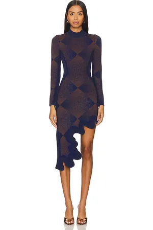 PH5 Dobby Long Sleeve Wavy Plaid Dress in . Size M.