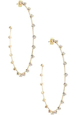 Ettika Rhinestone Hoop Earrings in .