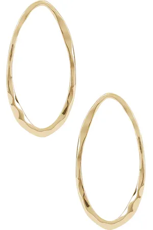 Ettika Hammered Large Oval Earrings in .
