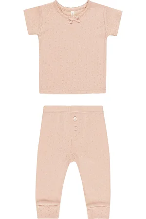 Quincy Mae Kids Pointelle Tee & Legging in . Size 18-24M, 2-3yr, 4-5yr.