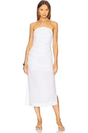 ONIA Air Linen Ruched Halter Dress in . Size 00, 2, 4.