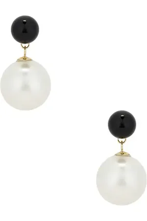 Shashi Noor Onyx Pearl Drop Earring in .