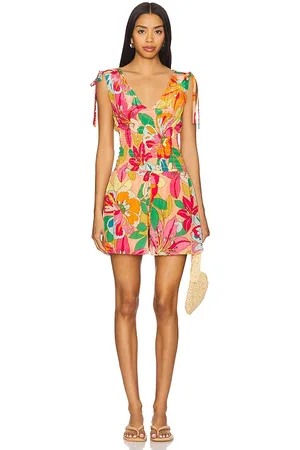 Amanda Uprichard Prescott Romper in Orange,Fuchsia. Size M, S, XL, XS.