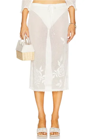 For Love & Lemons Rose Crochet Midi Skirt in . Size M, S, XL, XS.