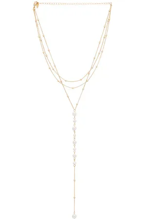 Ettika Pearl Dreams Layered Lariat Necklace in .