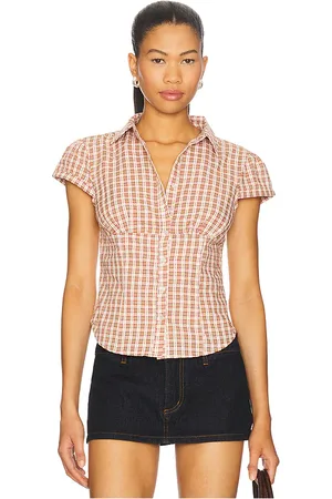 Lioness Mon Cheri Blouse in Red,Neutral. Size M, S, XS.