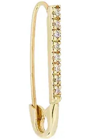 LOREN STEWART Mini Diamond Safety Pin Single Earring in .