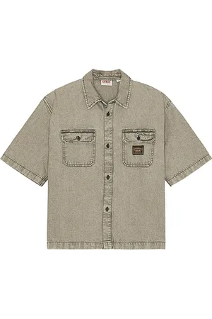 Guess Boxy Denim Short Sleeve Shirt in . Size M, S, XL/1X.