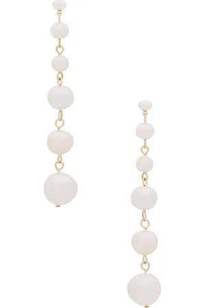 Ettika Multi Freshwater Pearl Linear Earrings in .
