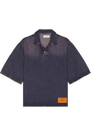 FLÂNEUR Denim Polo in . Size M, S, XL/1X.