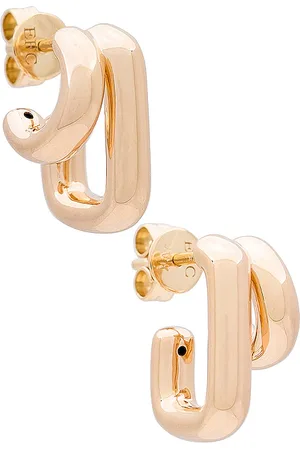EF Collection Double Gold Jumbo Huggie Earrings in .