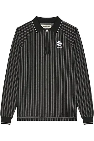 Metalwood Ribbed Long Sleeve Polo in . Size M, S, XL/1X.